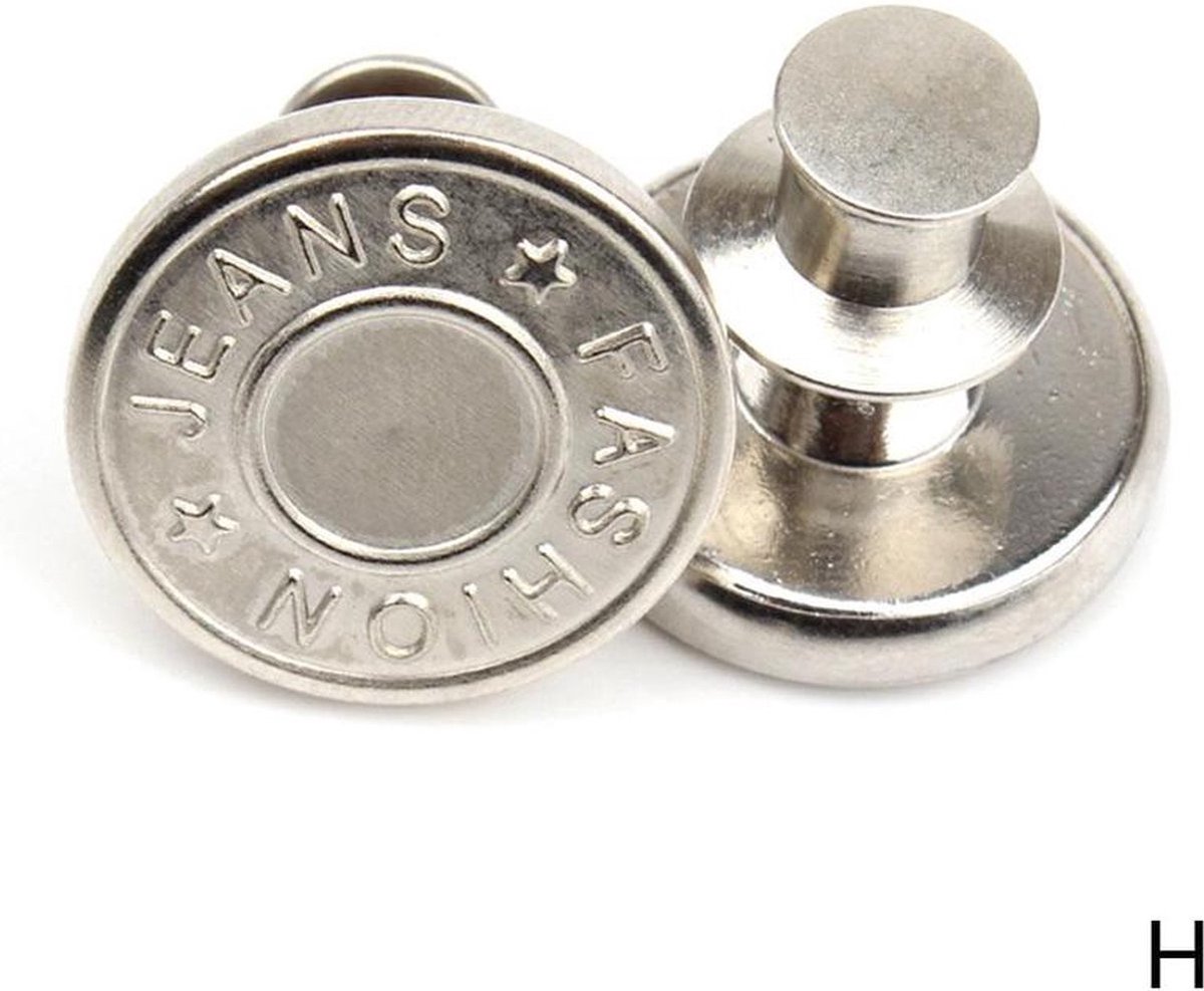   - Verstelbare jeansknoop - Verstelbare broeksknoop - knopen - 2x Verstelbare & Herbruikbare Jeansknoop - Groter of Kleiner - Aanpassen Broekmaat -