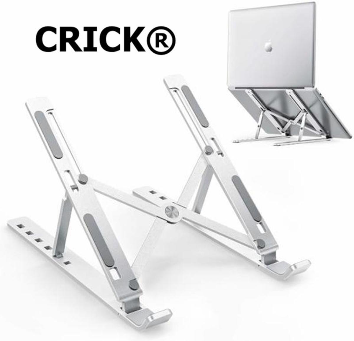 CRICK® Compact - Verstelbare Laptopstandaard - ALU - Compact - Laptophouder - Laptopstand - Universeel - Geschikt voor alle laptops 13 tot 16 Inch - Macbook - Ipad - Asus - HP- Acer - Microsoft - Lenovo - Inclusief GRATIS handige meeneemtasje!