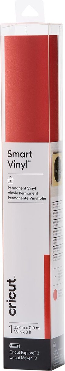 Cricut Vinyl Folie - Smart Vinyl - Permanent - 33x91cm - Glanzend Rood