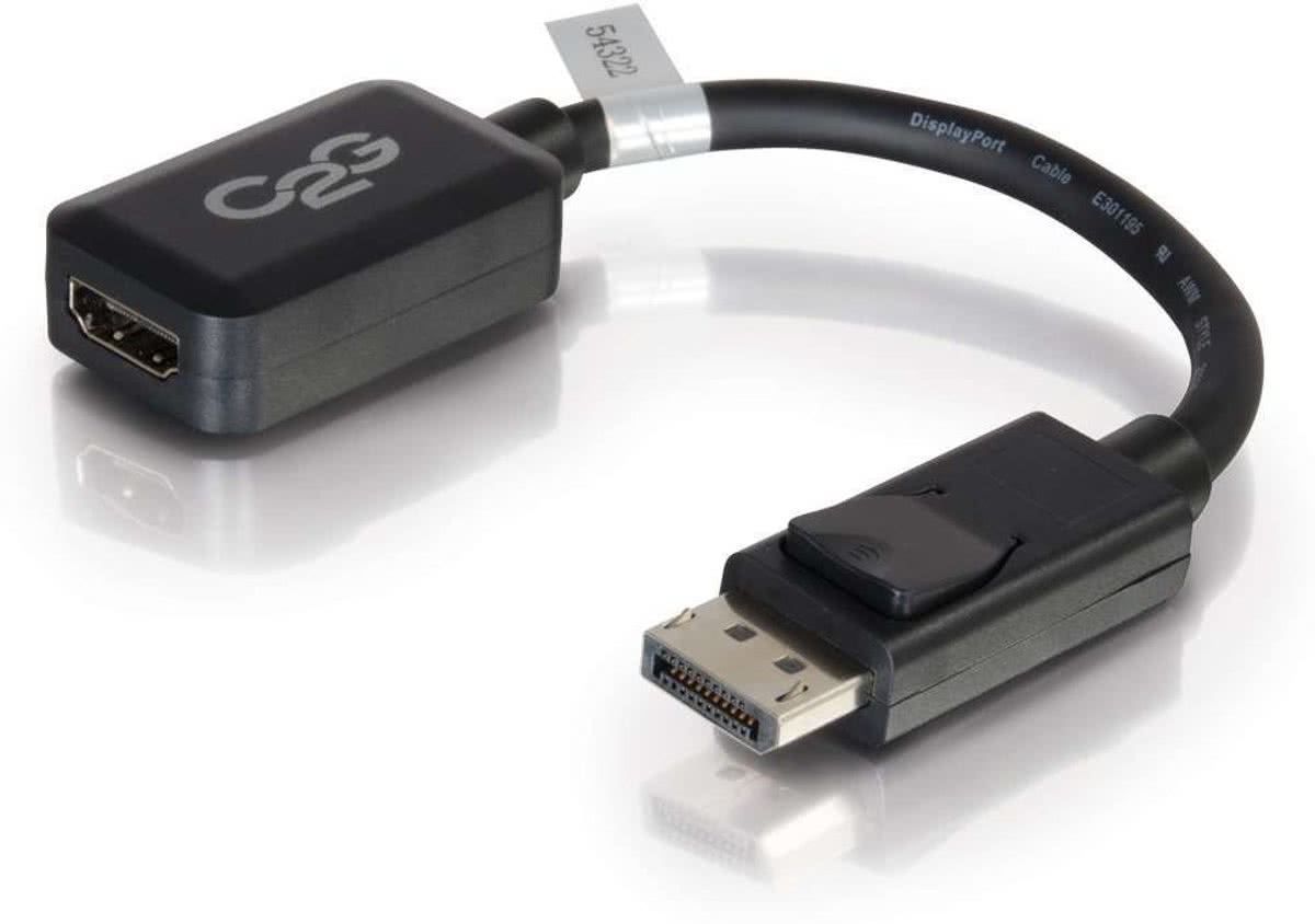 20cm DisplayPort M to HDMI F BLK