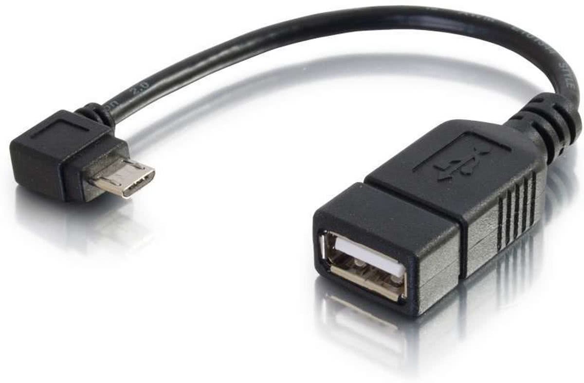 C2G 0,15 m micro-B USB mobiel apparaat naar OTG USB apparaat adapterkabel