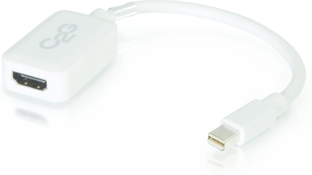 C2G 0.2m Mini DisplayPort M / HDMI F Mini DisplayPort M HDMI F Wit kabeladapter/verloopstukje