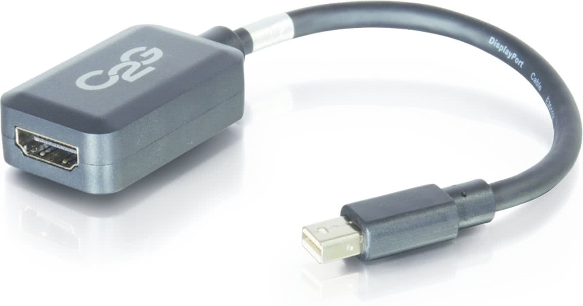 C2G 0.2m Mini DisplayPort M / HDMI F Mini DisplayPort M HDMI F Zwart kabeladapter/verloopstukje