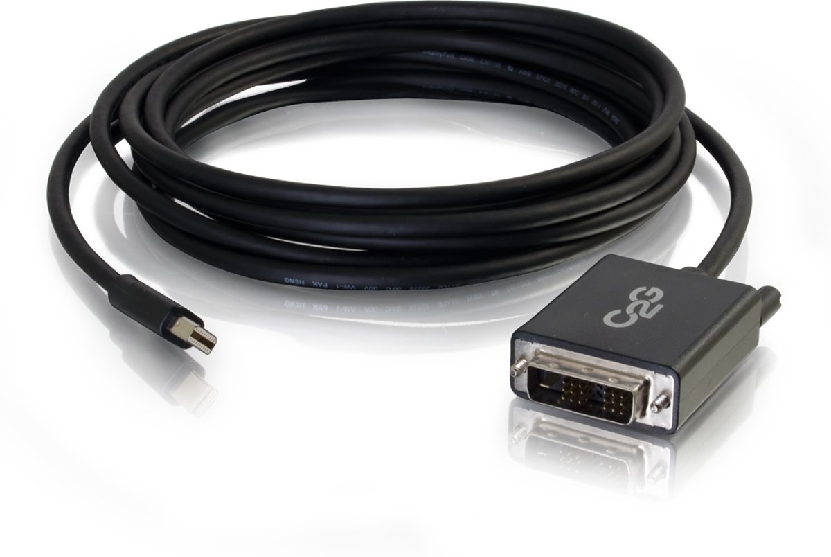 C2G 1.0m Mini DisplayPort M / Single Link DVI-D M 1m Mini DisplayPort DVI-D Zwart