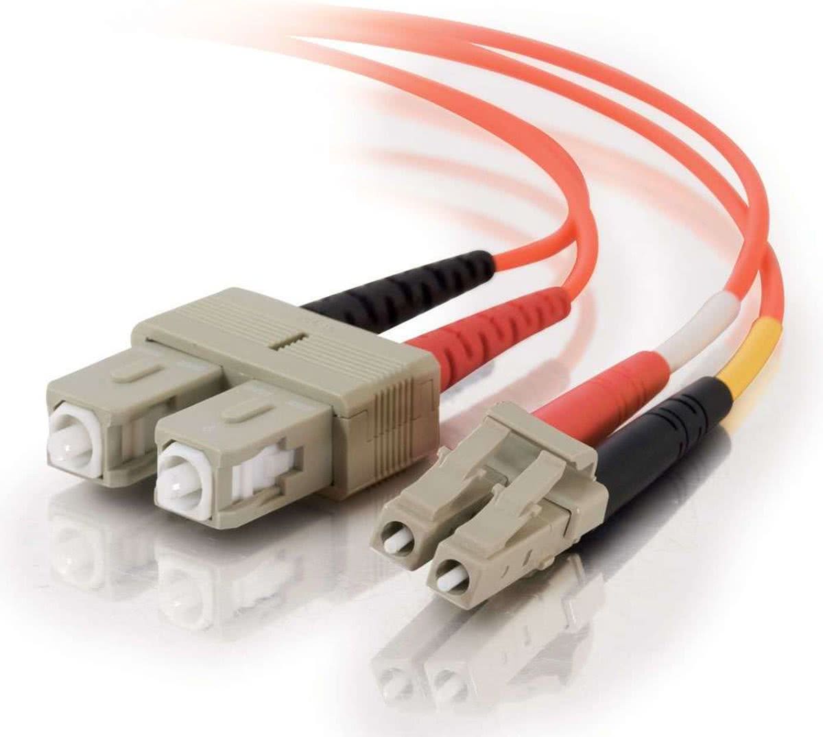 C2G 1m LC/SC LSZH Duplex 50/125 Multimode Fibre Patch Cable 1m LC SC Oranje Glasvezel kabel