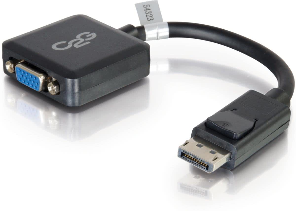 C2G 20cm DisplayPort M / VGA F 0.2m DisplayPort VGA (D-Sub) Zwart