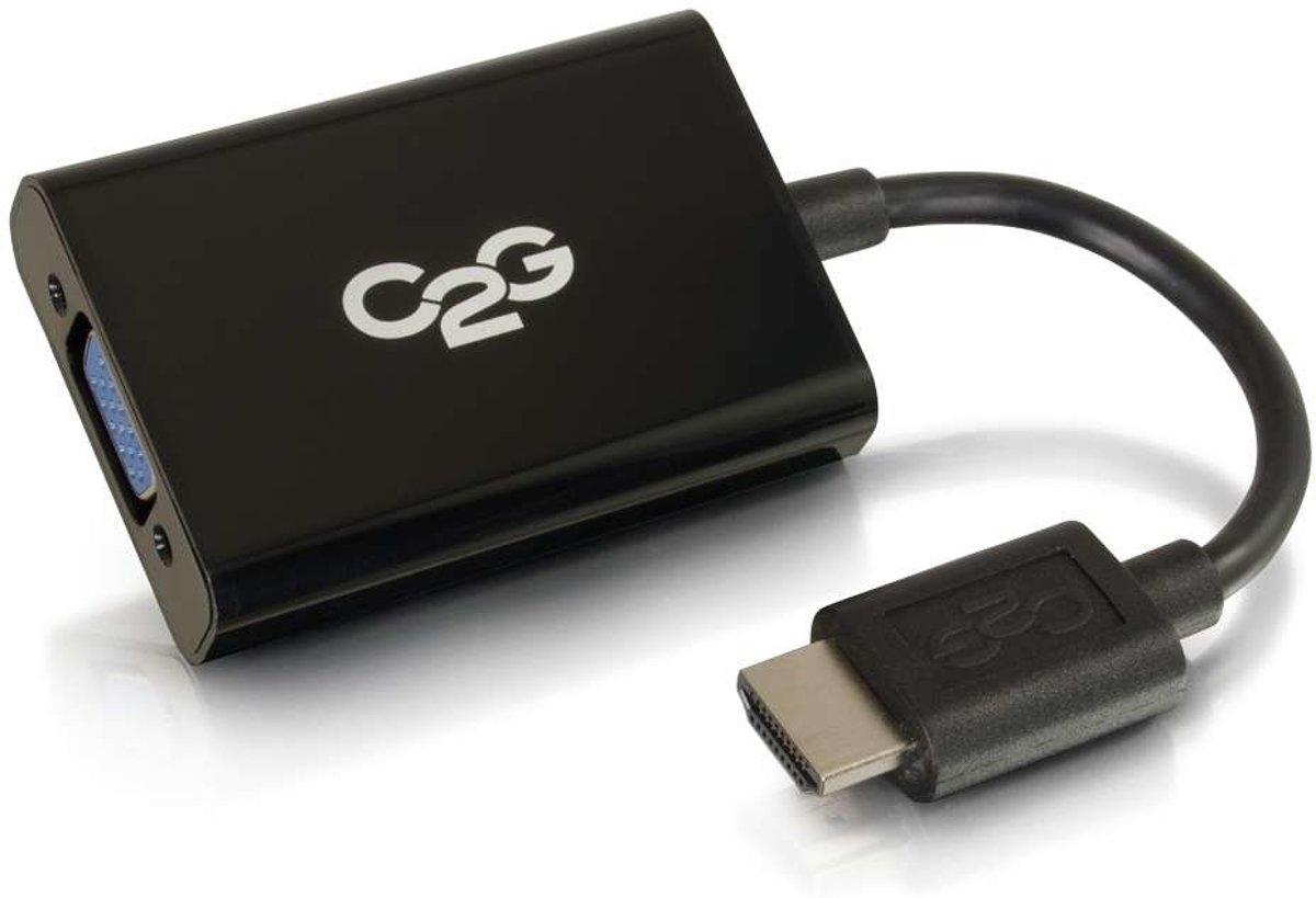 C2G 80501 0.2m HDMI VGA (D-Sub) Zwart video kabel adapter