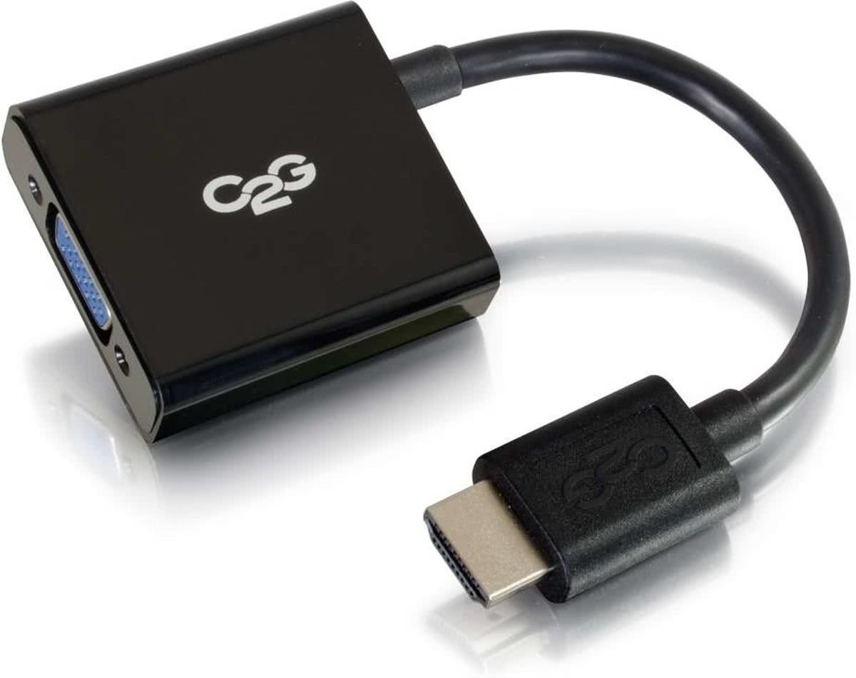 C2G 80503 0.2m Mini-HDMI VGA (D-Sub) Zwart video kabel adapter