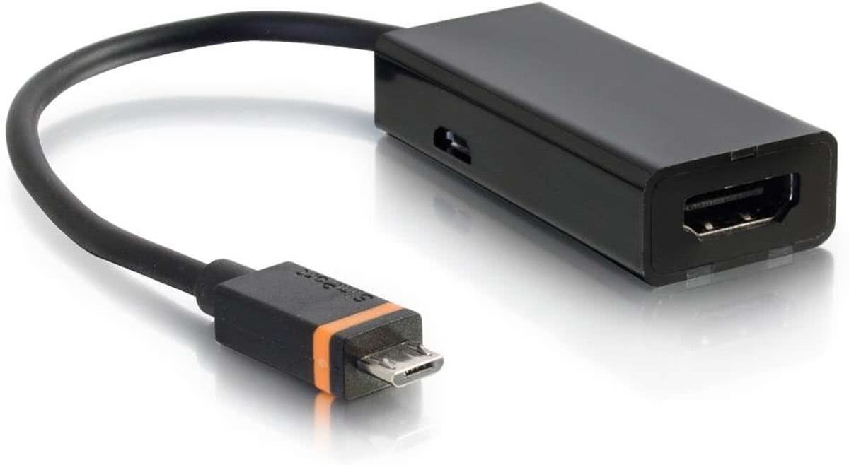 C2G 80934 USB Micro-B HDMI A Zwart video kabel adapter