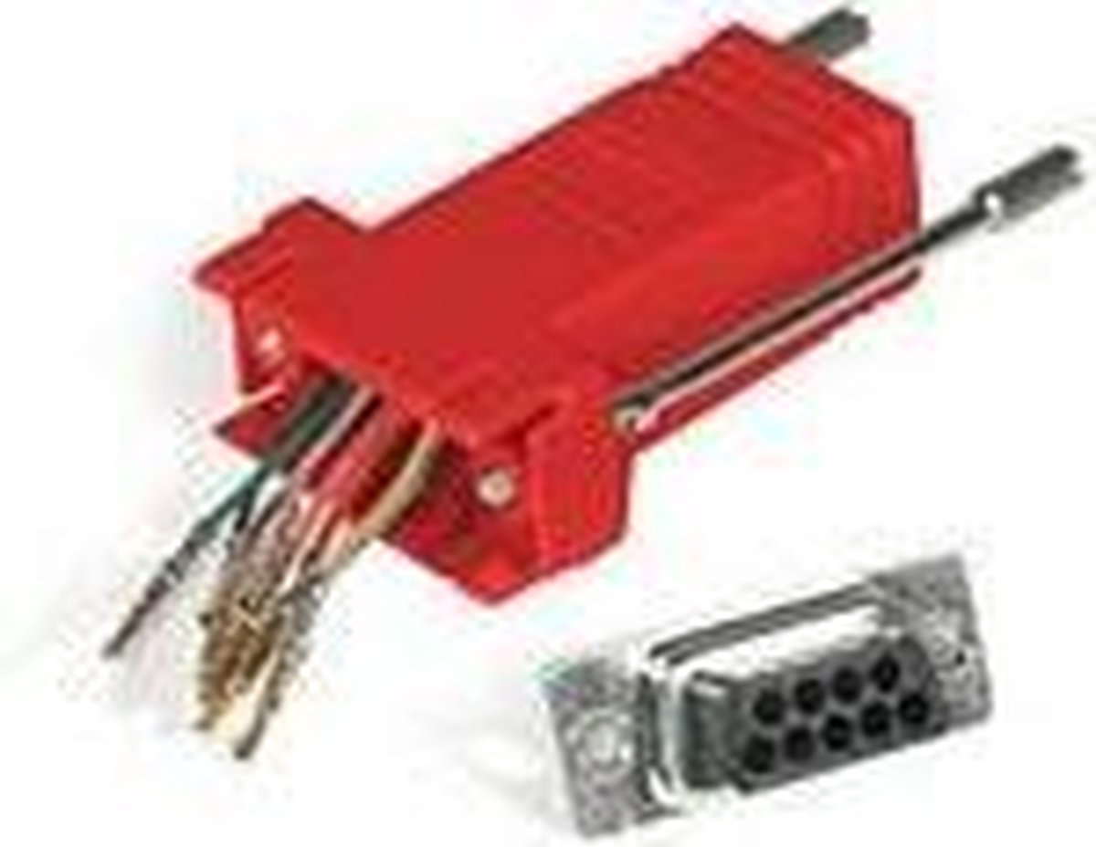 C2G RJ45/DB9M Modular Adapter RJ45 DB9 M Rood kabeladapter/verloopstukje