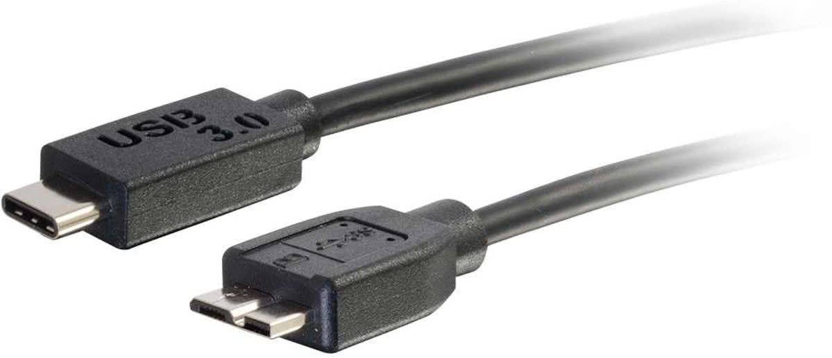 C2G USB 3.0, C - Micro B, 2m 2m USB C Micro-USB B Mannelijk Mannelijk Zwart USB-kabel