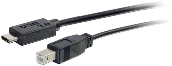 CablesToGo USB-C Male naar USB 2.0 B Male - 2 m