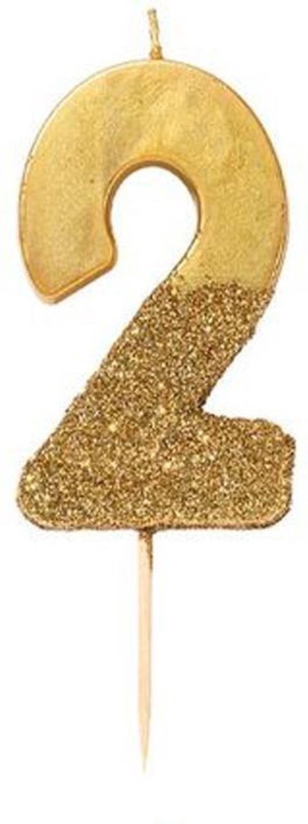   leuke gouden glitter verjaardags cijfer taart kaarsen 2