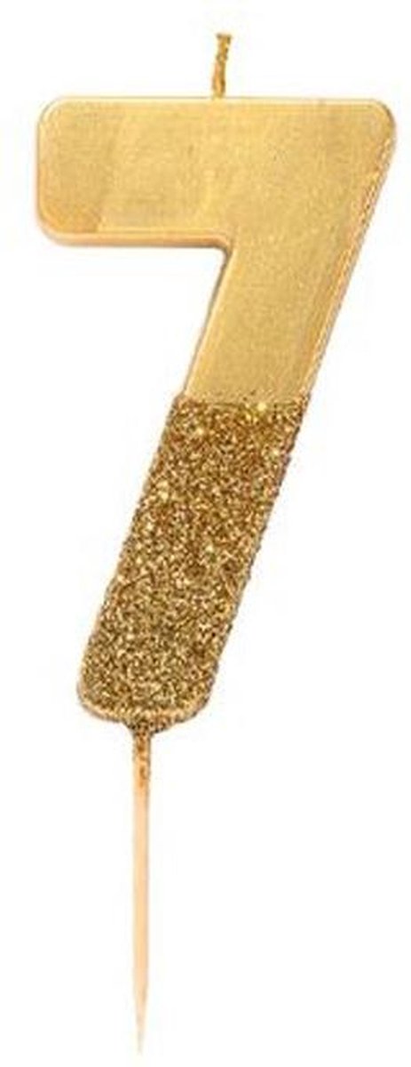   leuke gouden glitter verjaardags cijfer taart kaarsen 7