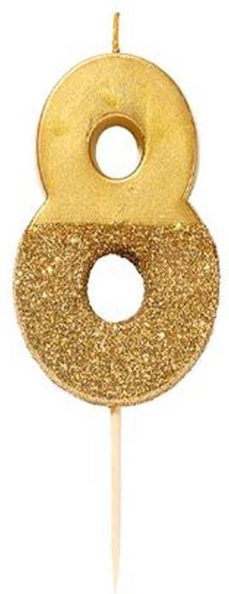   leuke gouden glitter verjaardags cijfer taart kaarsen 8