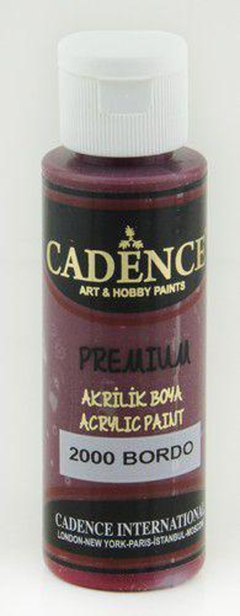 Cadence Premium acrylverf (semi mat) Bordeaux rood 01 003 2000 0070  70 ml