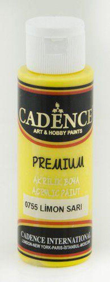 Cadence Premium acrylverf (semi mat) Citroen geel 01 003 0755 0070  70 ml