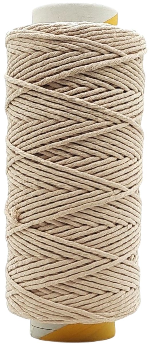   Macramé   - 5 mm - Beige - 205 mt - Uitkambaar