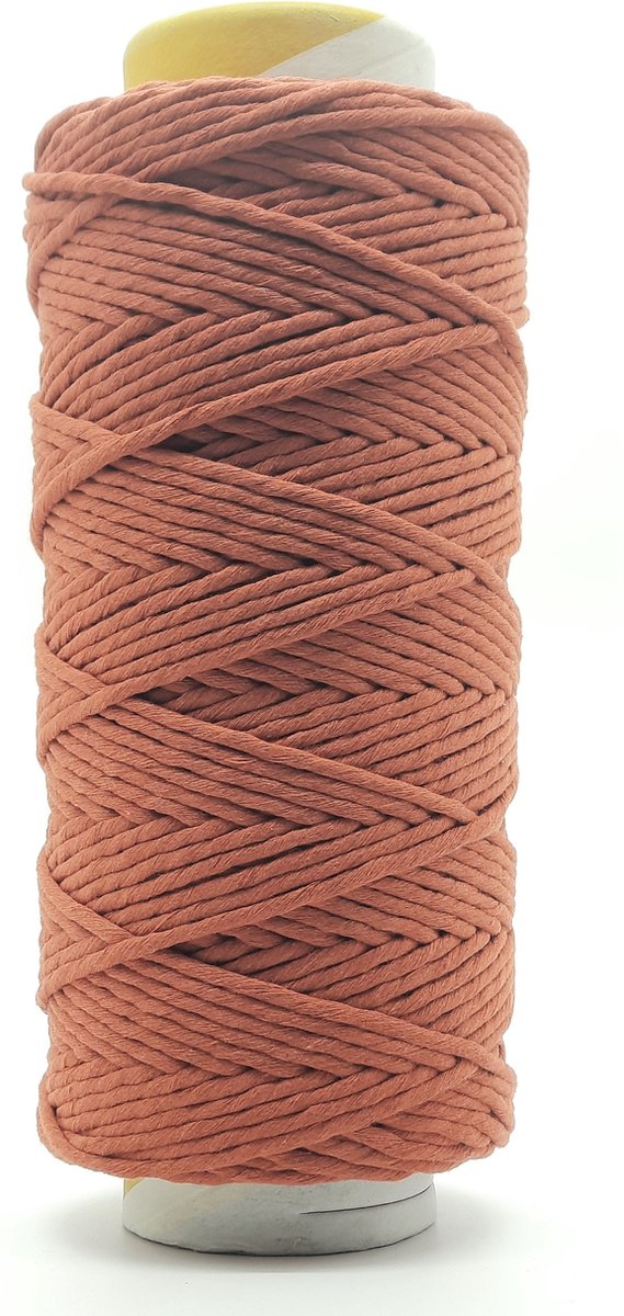   Macramé   - 5 mm - Terracotta - 195 mt - Uitkambaar