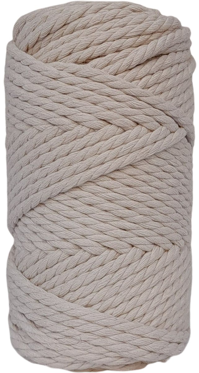 CAFUNÉ PREMIUM Triple Twisted Macramé Rope-5 mm.-Beige