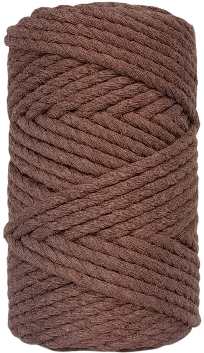 CAFUNÉ PREMIUM Triple Twisted Macramé Rope-5 mm.-Rust Brown