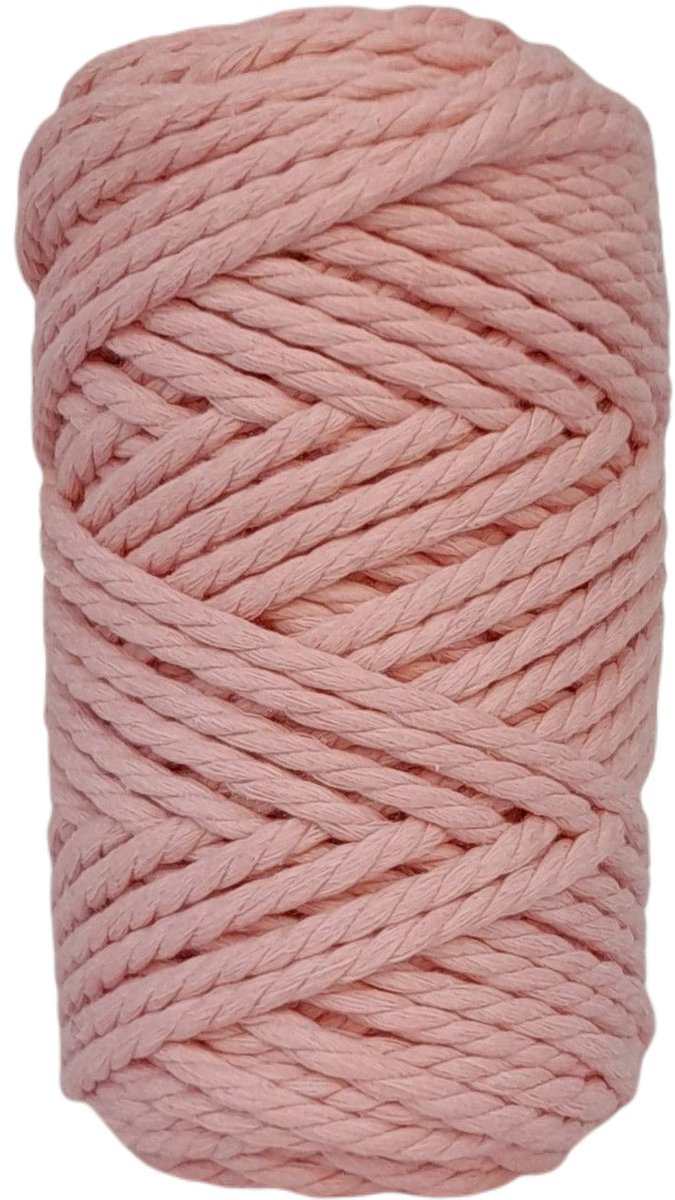 CAFUNÉ PREMIUM Triple Twisted Macramé Rope-5 mm.-Salmon Pink