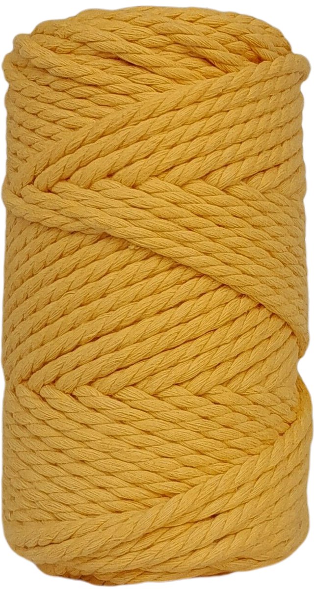 CAFUNÉ PREMIUMTriple Twisted Macramé Rope-5 mm.-Mustard