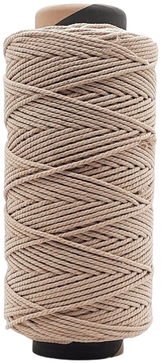   Lux Macramé touw-1200 gr- 4 mm - Beige - 240 mt - Driestrengs -  Uitkambaar