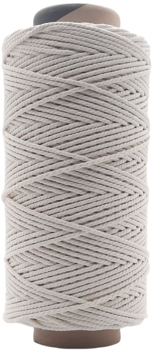   Lux Macramé touw -1200 gr-4 mm - Ecru - 199 mt - Driestrengs -  Uitkambaar