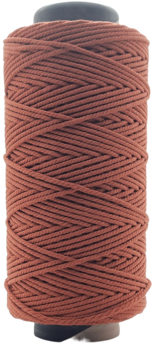   Lux Macramé touw-1200 gr-4 mm - Terracotta - 205 mt - Driestrengs -  Uitkambaar