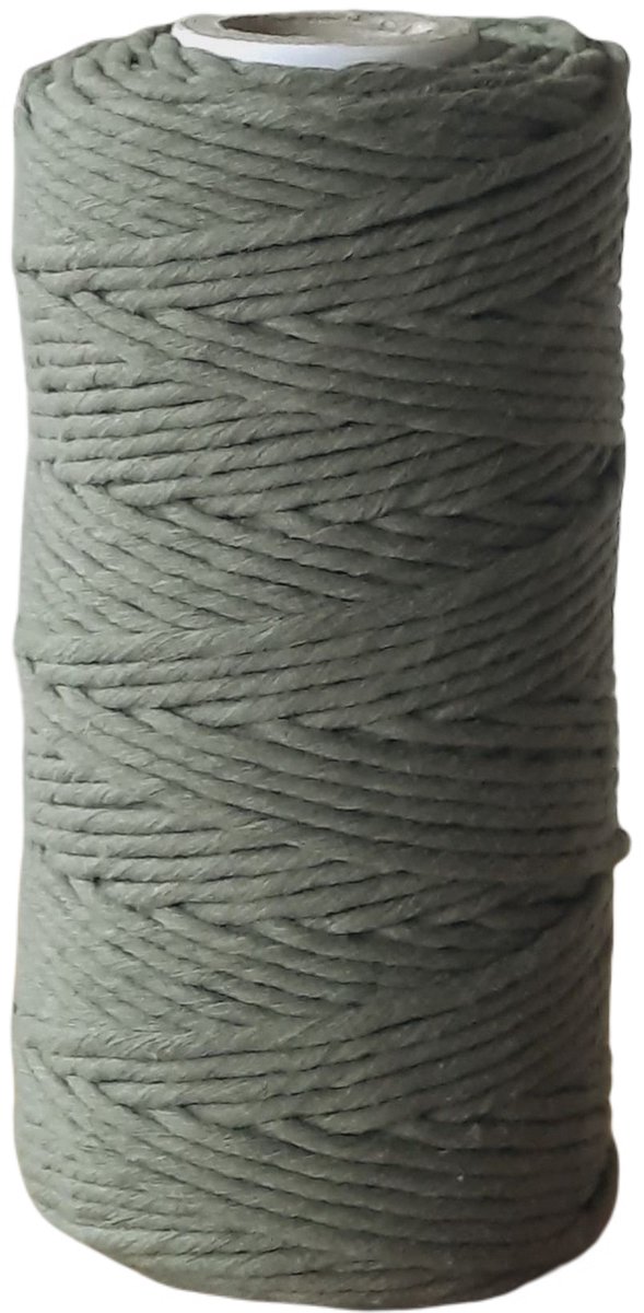 Cafuné Macrame garen - Lux-serie - Kaki - 3mm - 100mt - Single Twisted