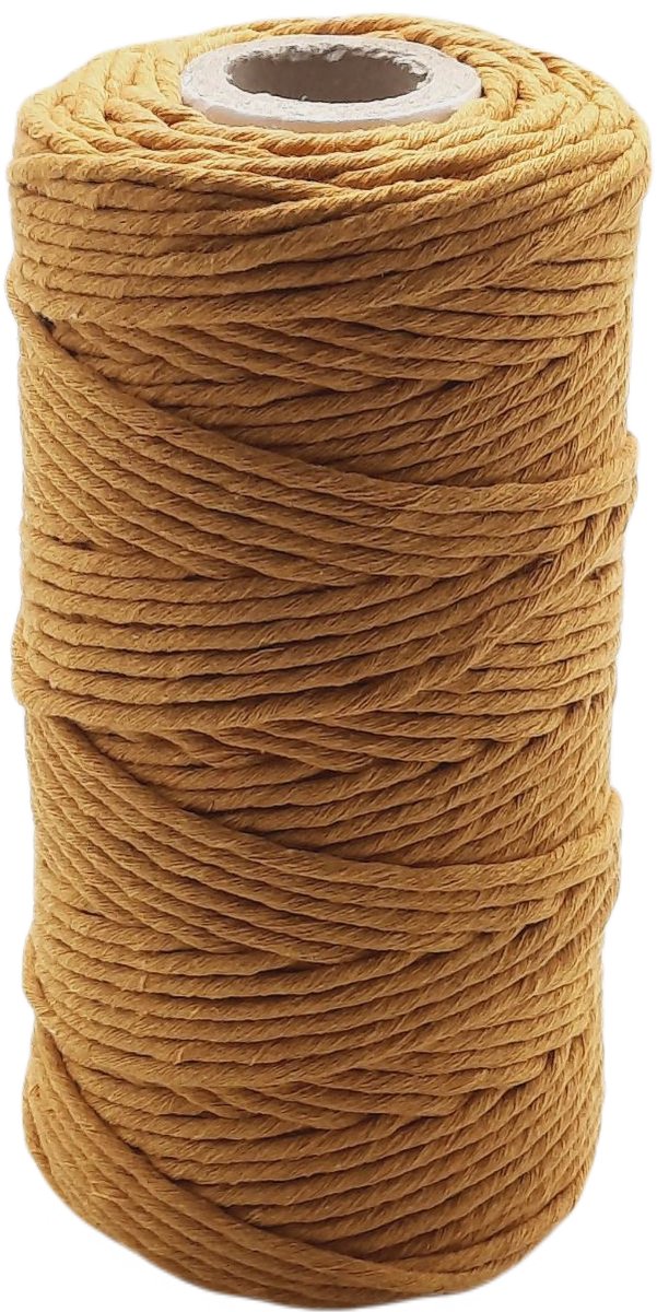 Cafuné Macrame garen - Lux-serie - Oker - 3mm - 100mt - Single Strand