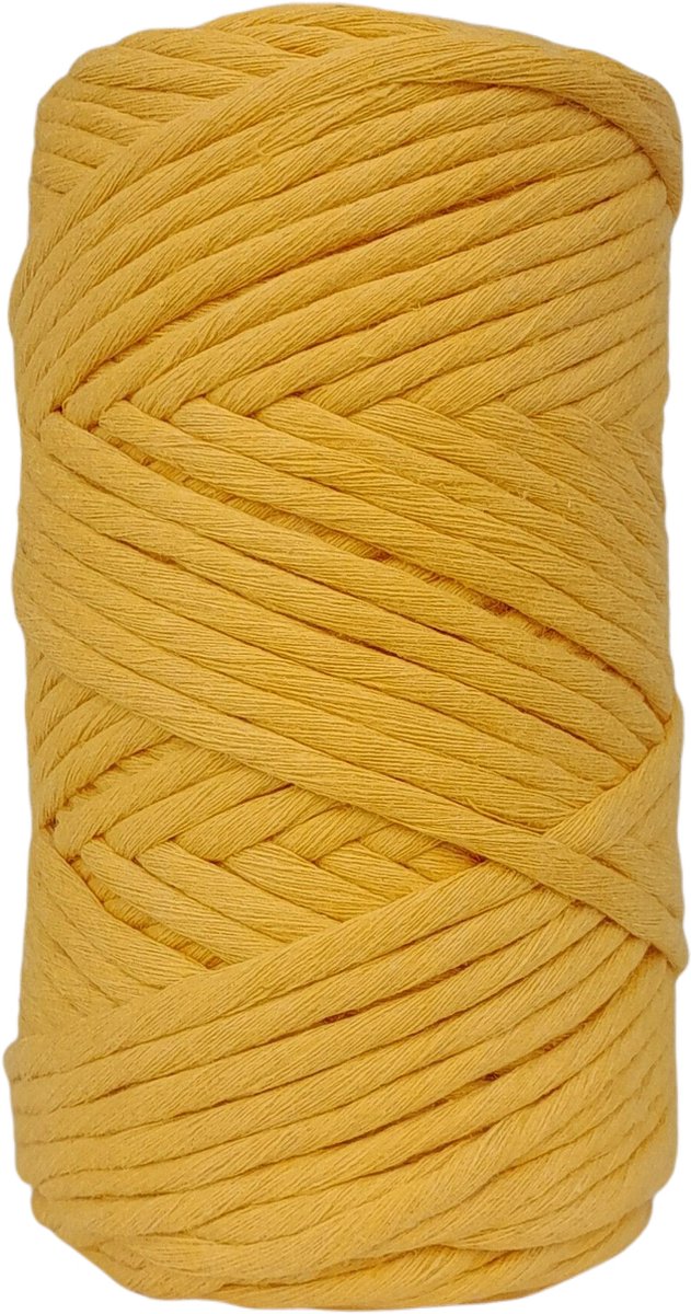 Cafuné Premium Macramé garen -250gr - 3 mm - Mosterd - 70 mt - Uitkambaar