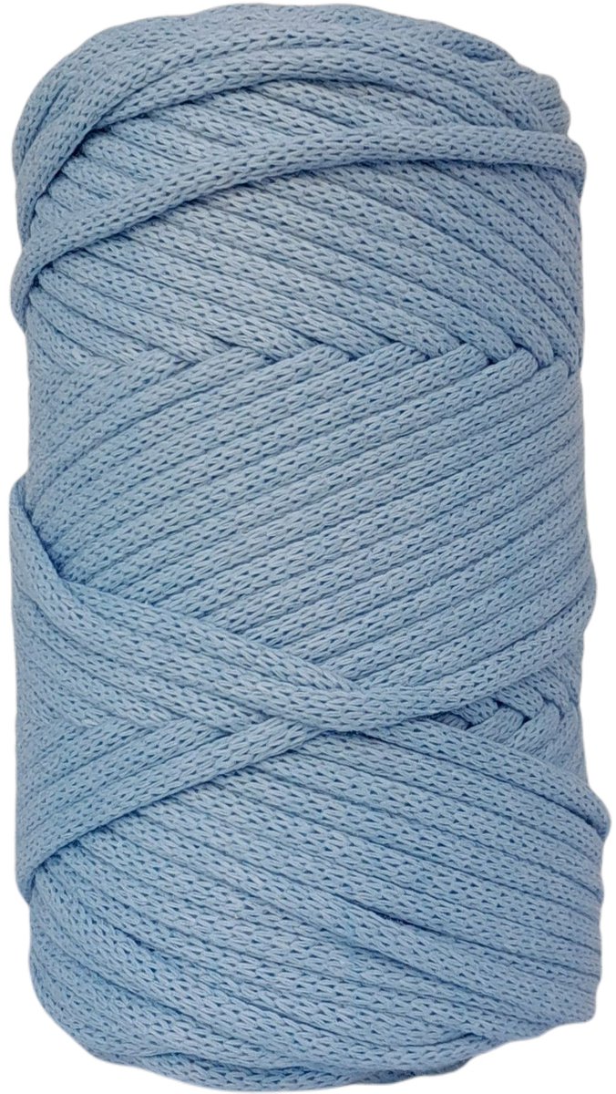   Premium gevlochten Macramé   -250gr - 3 mm - Licht blauw - 75 mt - niet uitkambaar