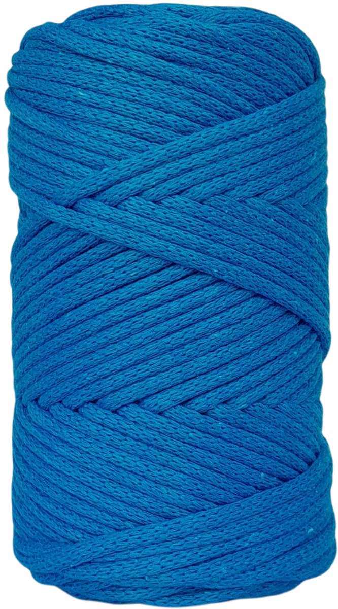   Premium gevlochten Macramé   -250gr - 3 mm - Turquoise - 75 mt - niet uitkambaar