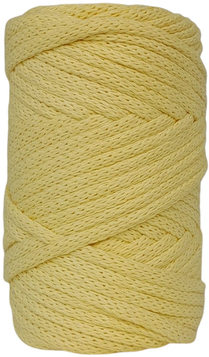   Premium gevlochten Macramé   -250gr - 5 mm - Geel - 40 mt - niet uitkambaar