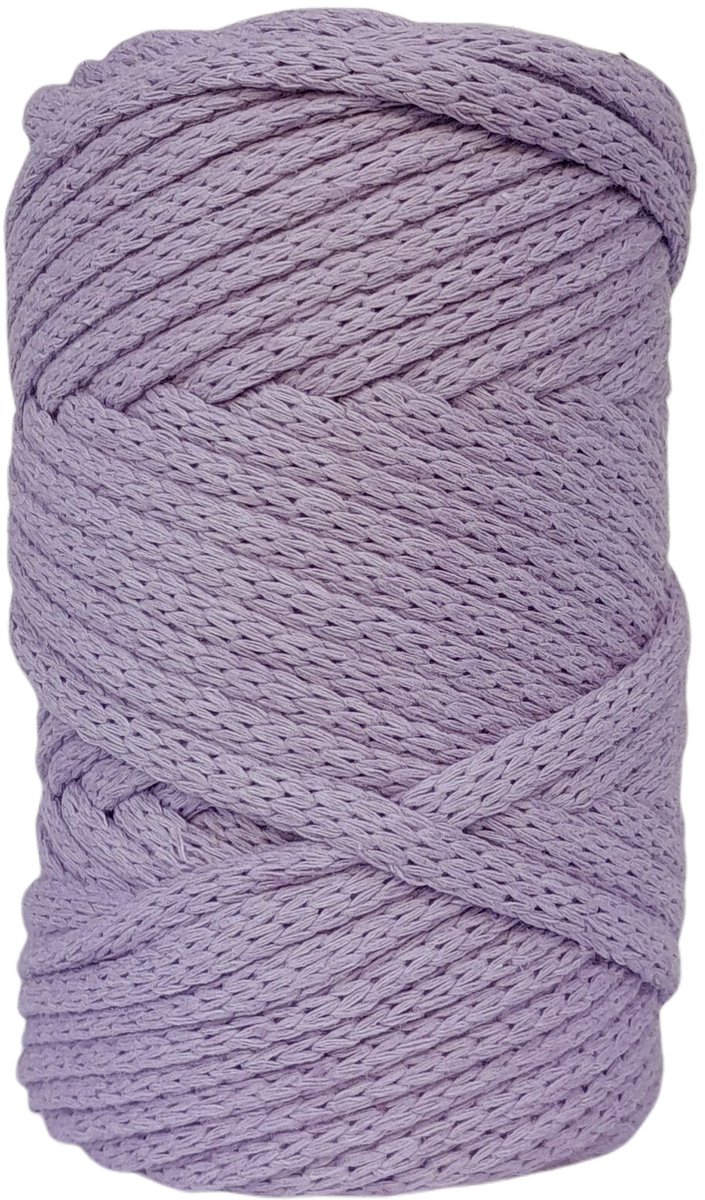   Premium gevlochten Macramé   -250gr - 5 mm - Lila - 40 mt - niet uitkambaar