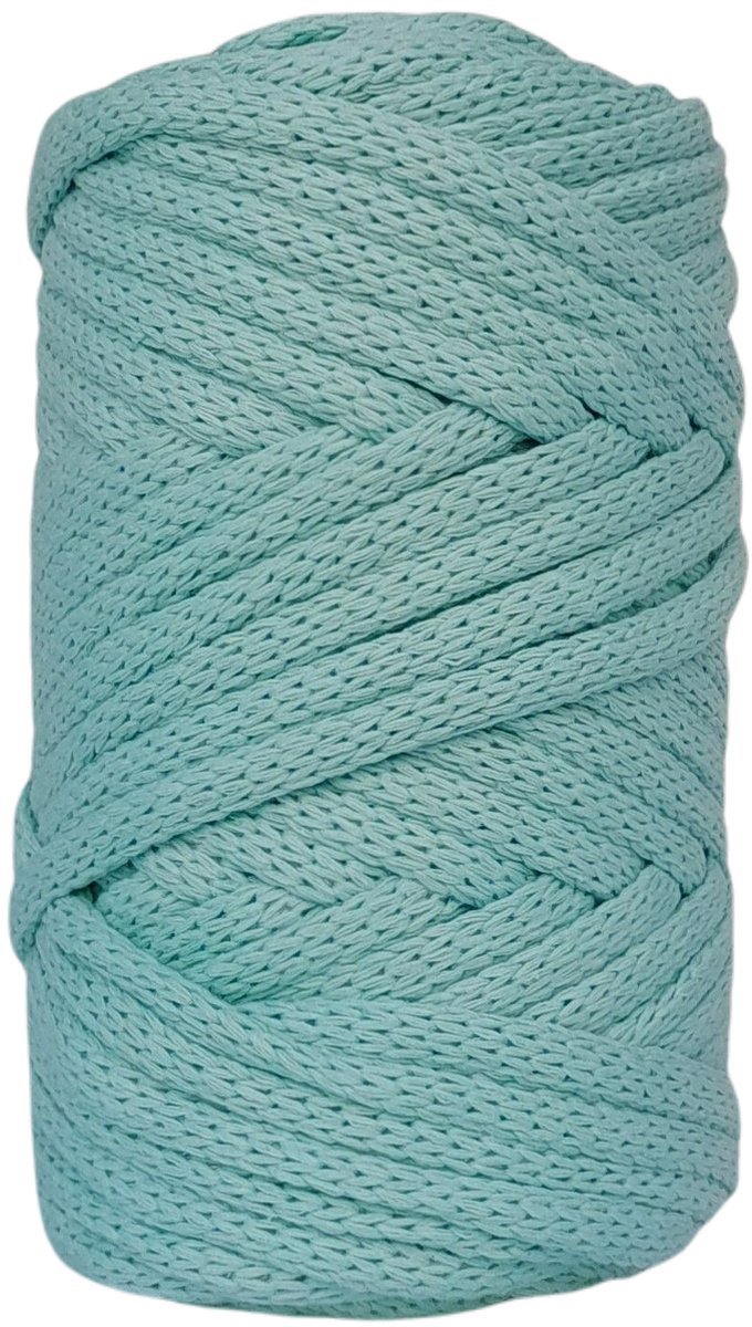   Premium gevlochten Macramé   -250gr - 5 mm - Mint - 40 mt - niet uitkambaar