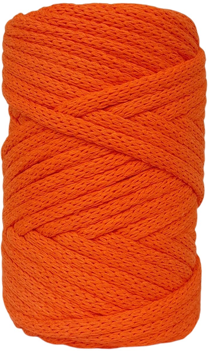   Premium gevlochten Macramé   -250gr - 5 mm - Oranje - 40 mt - niet uitkambaar