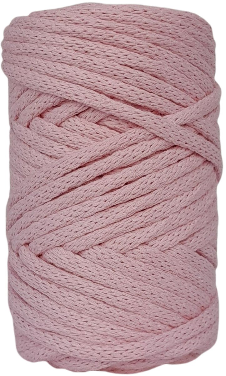   Premium gevlochten Macramé   -250gr - 5 mm - Roze - 40 mt - niet uitkambaar