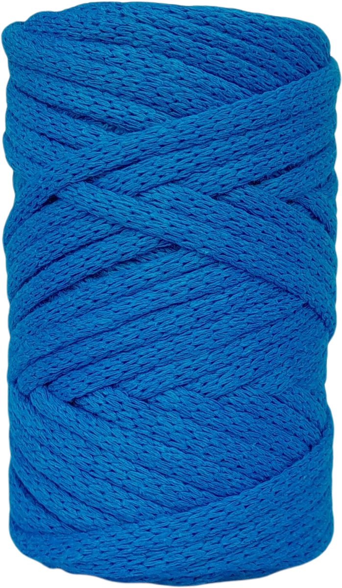   Premium gevlochten Macramé   -250gr - 5 mm -Turquoise - 40 mt - niet uitkambaar