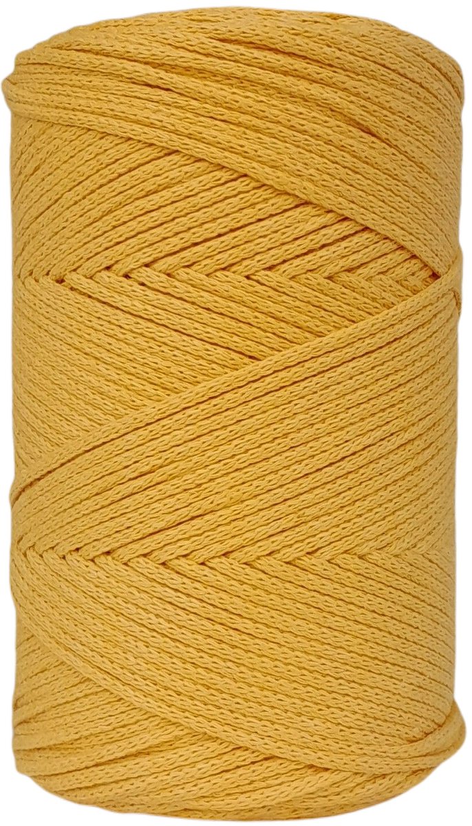   Premium macramé   2mm Mosterd gevlochten  