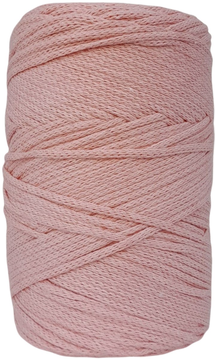   Premium macramé   2mm Zalm roze gevlochten  