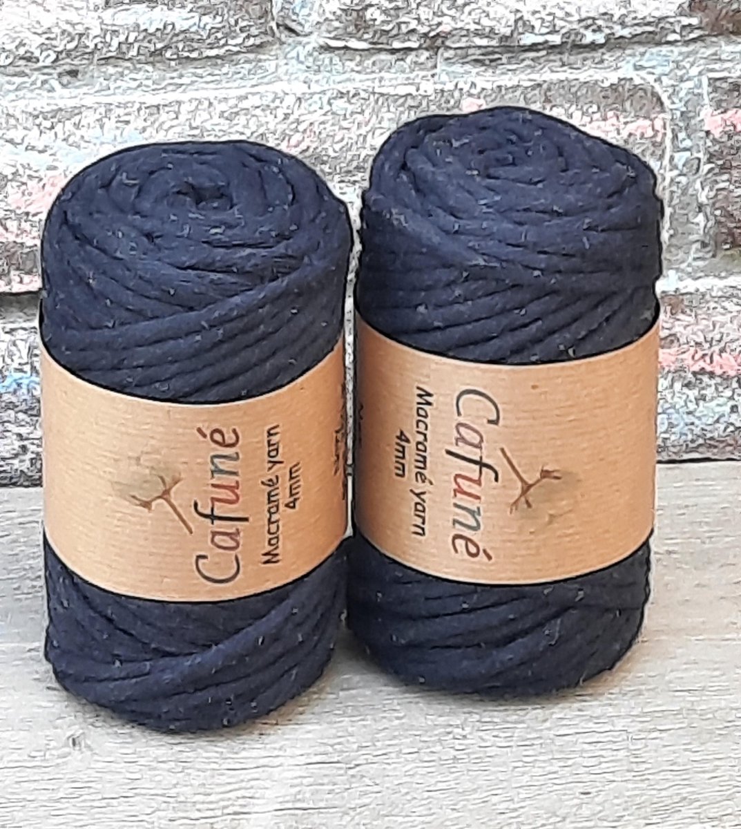 Macrame garen - Navy - 4 mm -55m-250gr-Gerecycled katoen - Uitkambaar