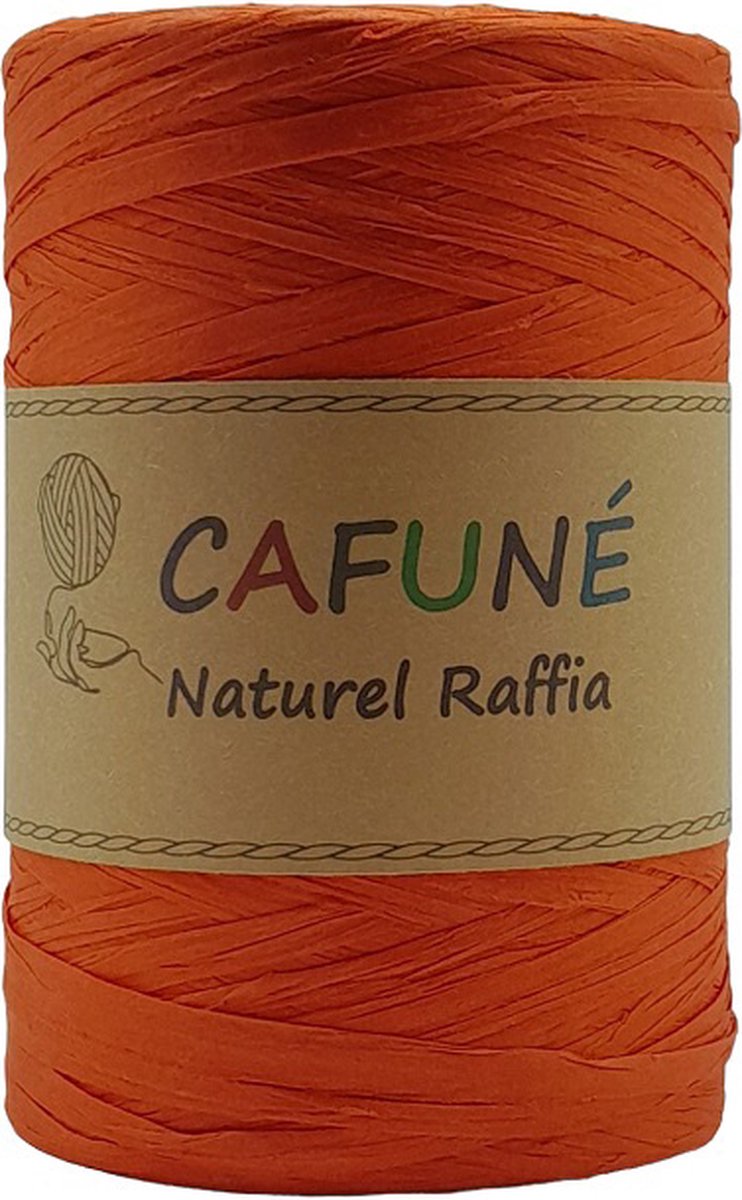 Raffia Garen - Oranje - Haken - Haken-Tas Haken-Hoed Haken-Papierkoord-Raffia Naturel