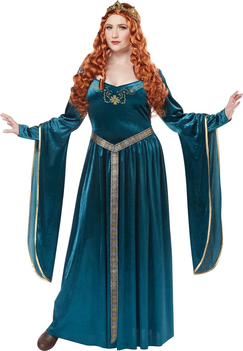 CALIFORNIA COSTUMES - Middeleeuwse prinses kostuum voor vrouwen + size - XXL (44/46) - Volwassenen kostuums