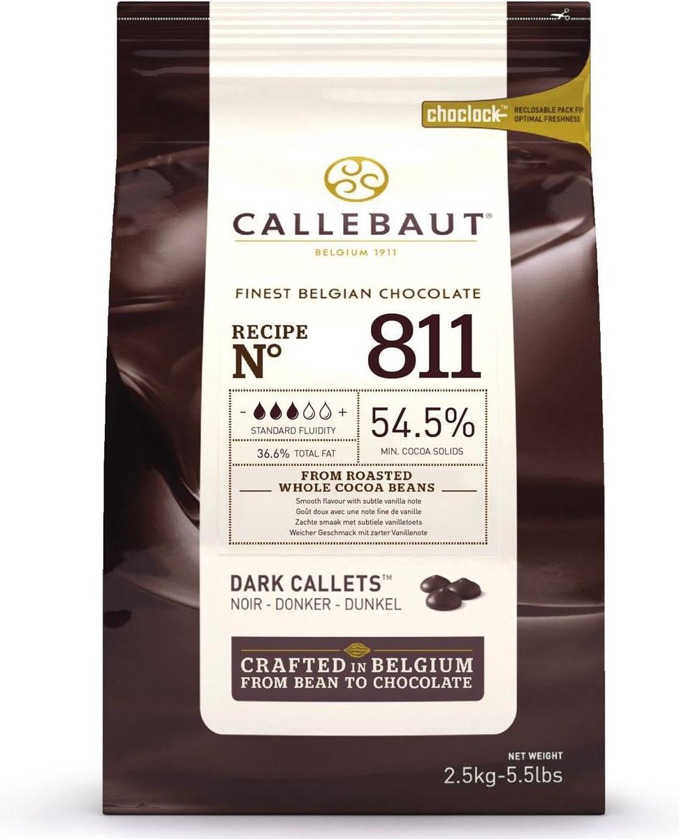 CALLEBAUT CHOCOLADE CALLETS -PUUR- 1 KG