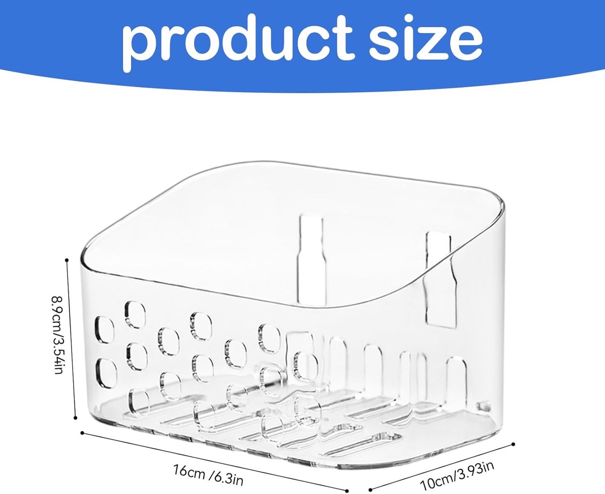 Candala Doucheplank, kunststof, klein, zonder boren, douchemand om te lijmen, organizer, badkamerrek zonder boren, voor het opbergen van shampoo,