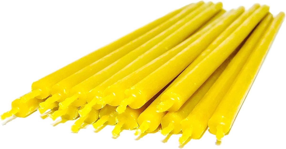   Kaarsen, bijenwas, ritualkaarsen, dunne bijenwas, premium kwaliteit, 50 stuks