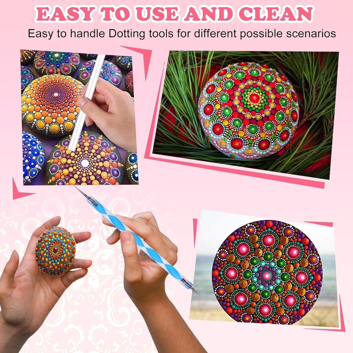   Mandala Art - Wit - Kunststof - Pen - Mandala - Art - Dotting